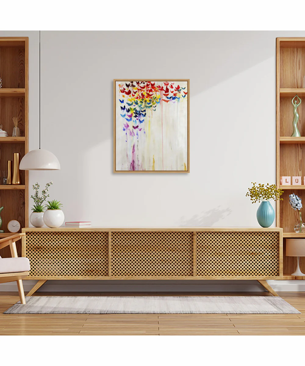 Framed Butterfly Spectrum II by Jodi Maas Canvas Wall Art Print (23  W x 28  H), Sylvie Maple Frame - Image 2
