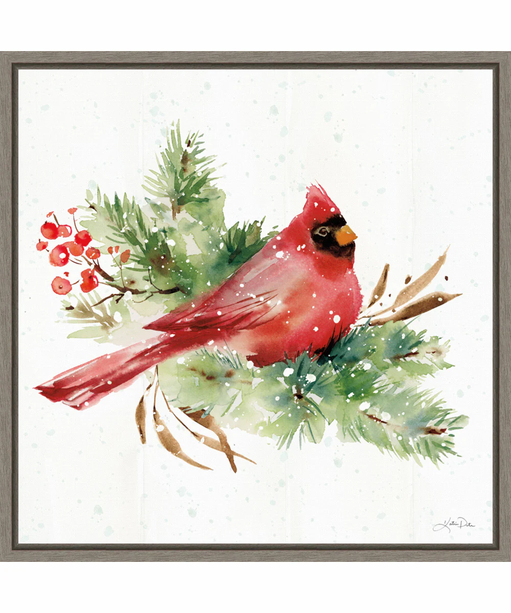 Framed Celebrate the Season I by Katrina Pete Canvas Wall Art Print (22 W x 22 H), Sylvie Greywash Frame