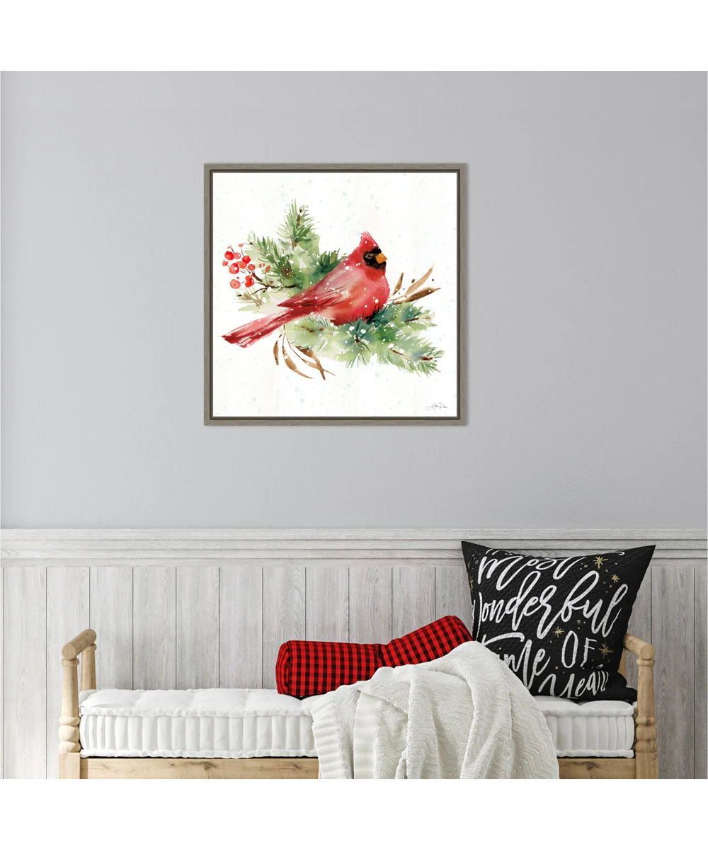 Framed Celebrate the Season I by Katrina Pete Canvas Wall Art Print (22 W x 22 H), Sylvie Greywash Frame - Image 2