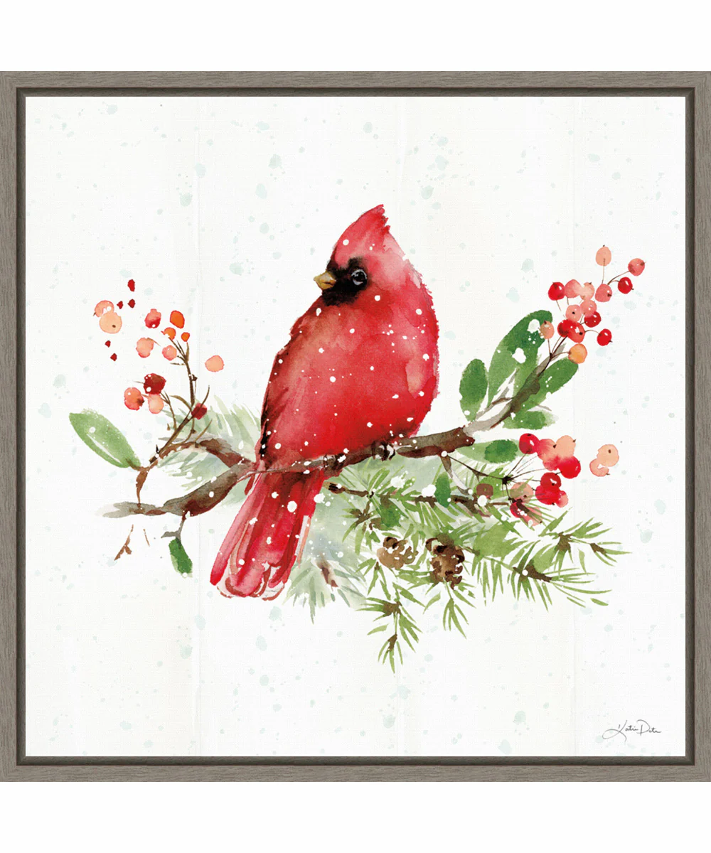 Framed Celebrate the Season II by Katrina Pete Canvas Wall Art Print (22 W x 22 H), Sylvie Greywash Frame