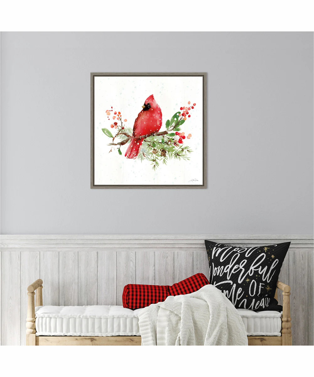 Framed Celebrate the Season II by Katrina Pete Canvas Wall Art Print (22 W x 22 H), Sylvie Greywash Frame - Image 2