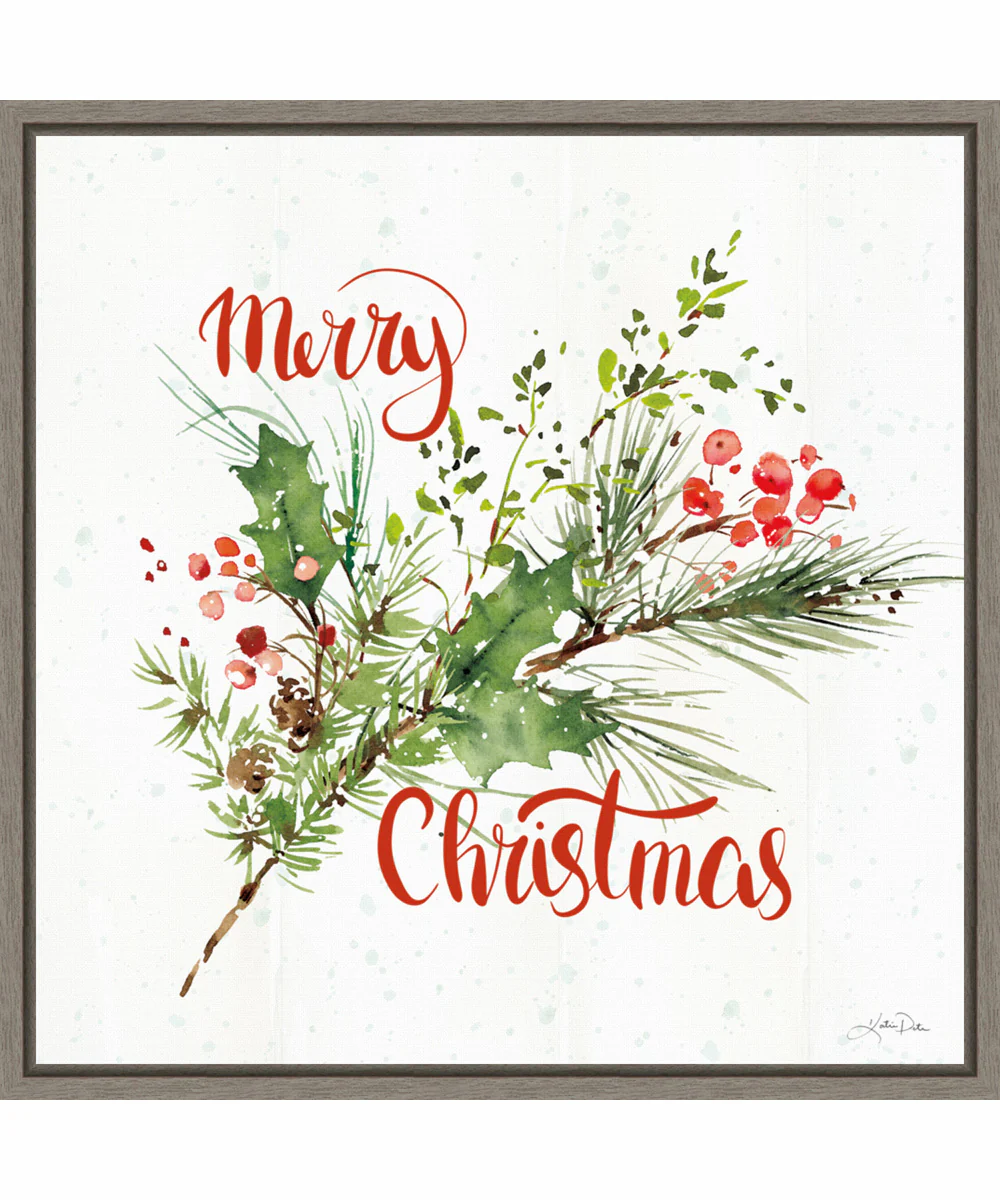 Framed Celebrate the Season IV by Katrina Pete Canvas Wall Art Print (22 W x 22 H), Sylvie Greywash Frame
