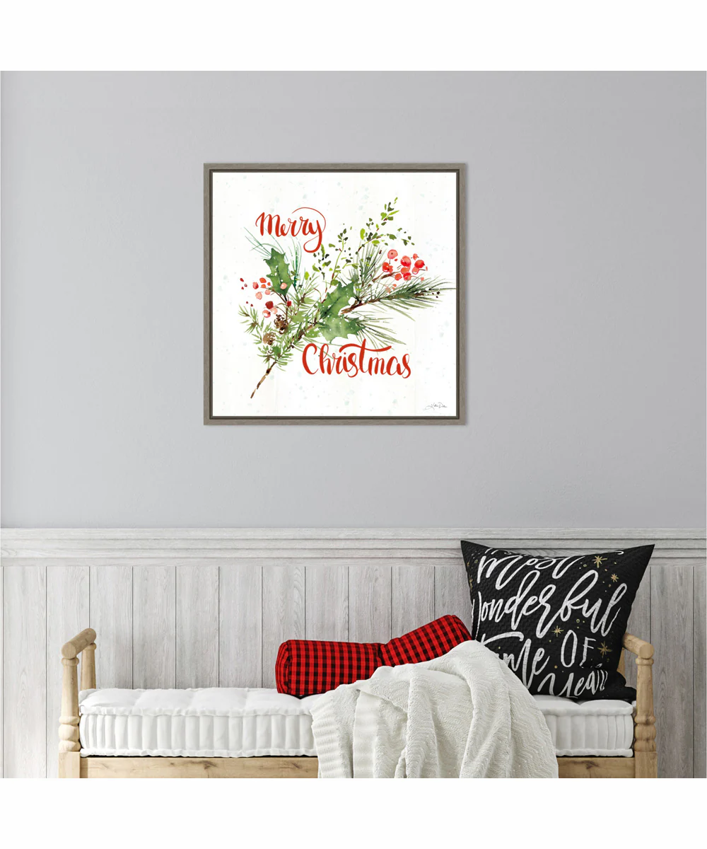 Framed Celebrate the Season IV by Katrina Pete Canvas Wall Art Print (22 W x 22 H), Sylvie Greywash Frame - Image 2