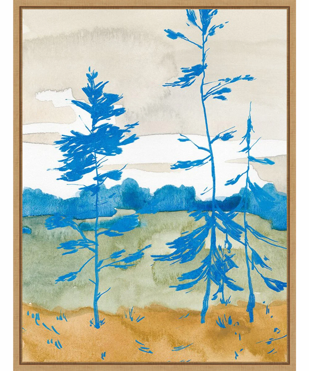 Framed Cerulean Spruce Trees II by Jacob Green Canvas Wall Art Print (23  W x 30  H), Sylvie Maple Frame