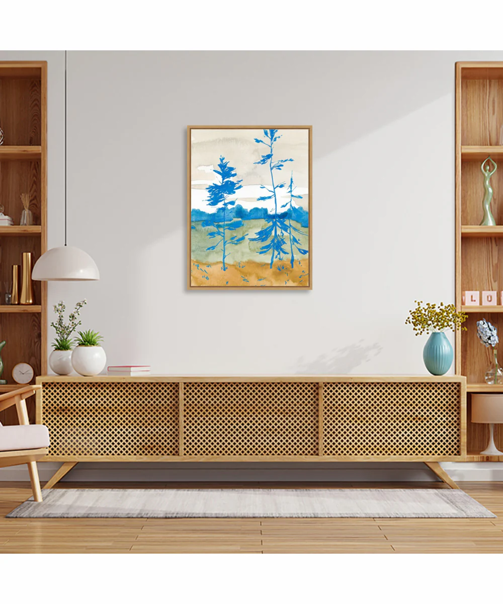 Framed Cerulean Spruce Trees II by Jacob Green Canvas Wall Art Print (23  W x 30  H), Sylvie Maple Frame - Image 2