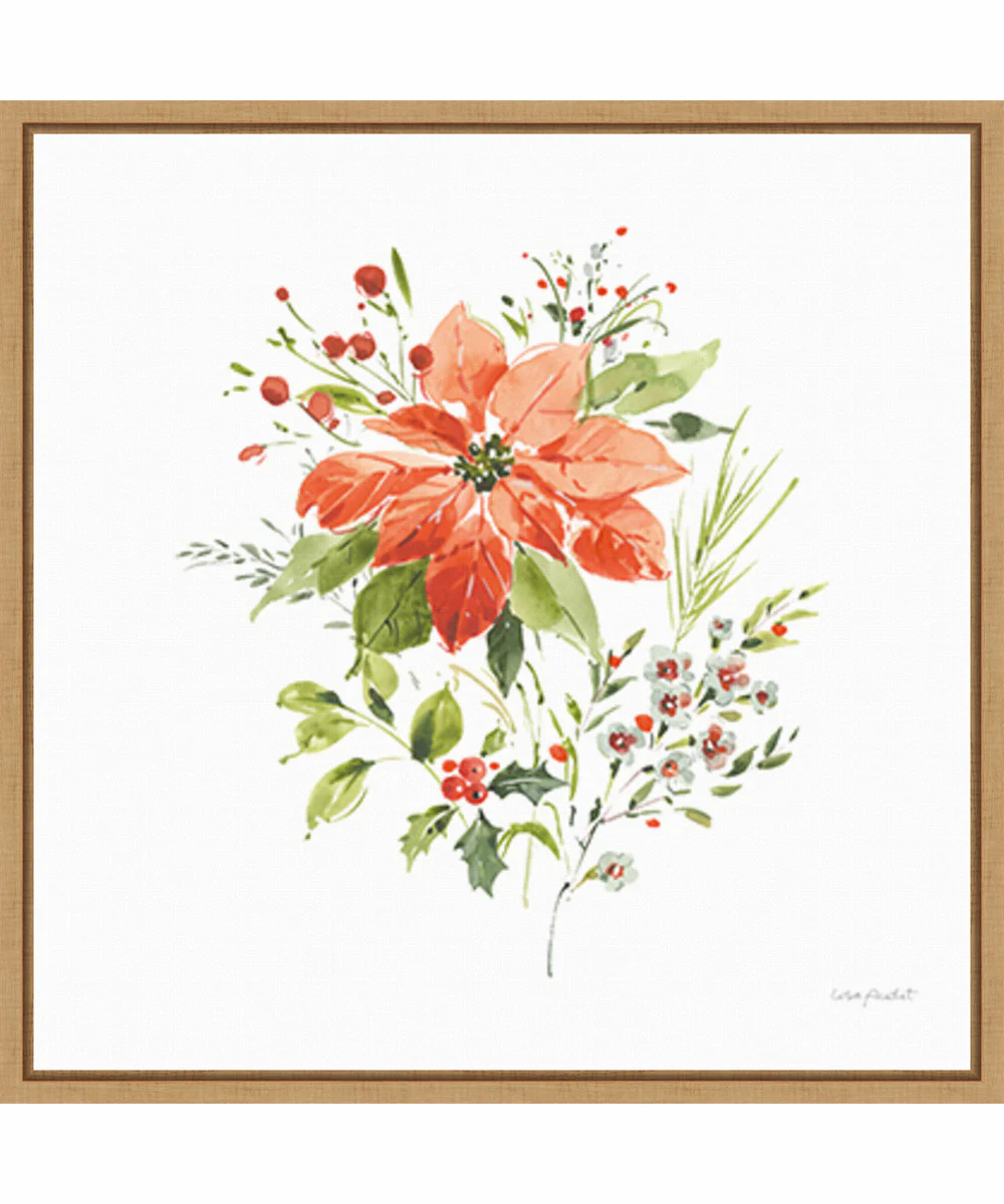 Framed Christmas Forever V by Lisa Audit Canvas Wall Art Print (22  W x 22  H), Sylvie Maple Frame
