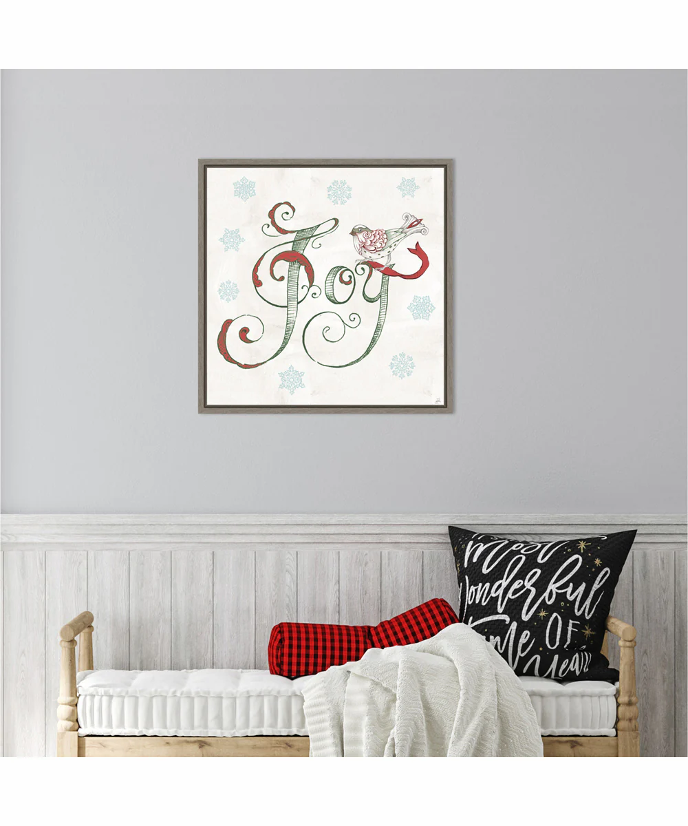 Framed Christmas Season VII by Daphne Brissonnet Canvas Wall Art Print (22  W x 22  H), Sylvie Greywash Frame - Image 2