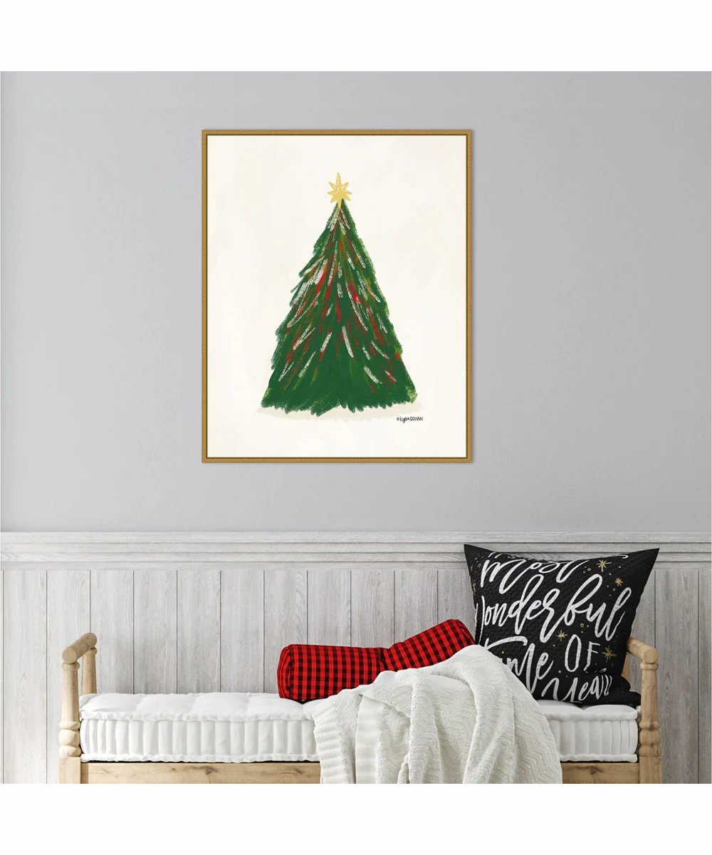 Framed Christmas Tree II by Kyra Brown Canvas Wall Art Print (23 W x 28 H), Sylvie Gold Frame - Image 2
