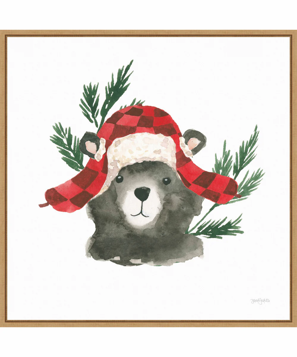 Framed Critter Greetings V by Jenaya Jackson Canvas Wall Art Print (30  W x 30  H), Sylvie Maple Frame