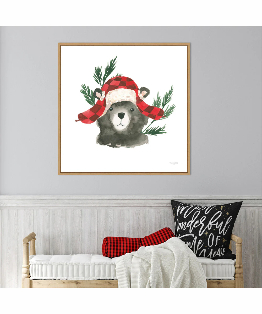 Framed Critter Greetings V by Jenaya Jackson Canvas Wall Art Print (30  W x 30  H), Sylvie Maple Frame - Image 2