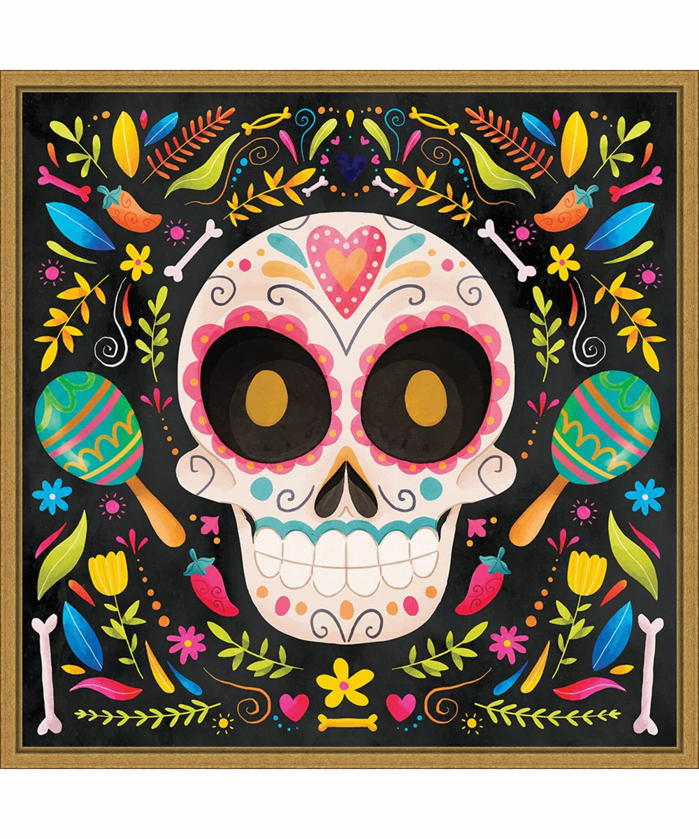 Framed Day of the Dead IV by Art Nd Canvas Wall Art Print (22 W x 22 H), Sylvie Gold Frame