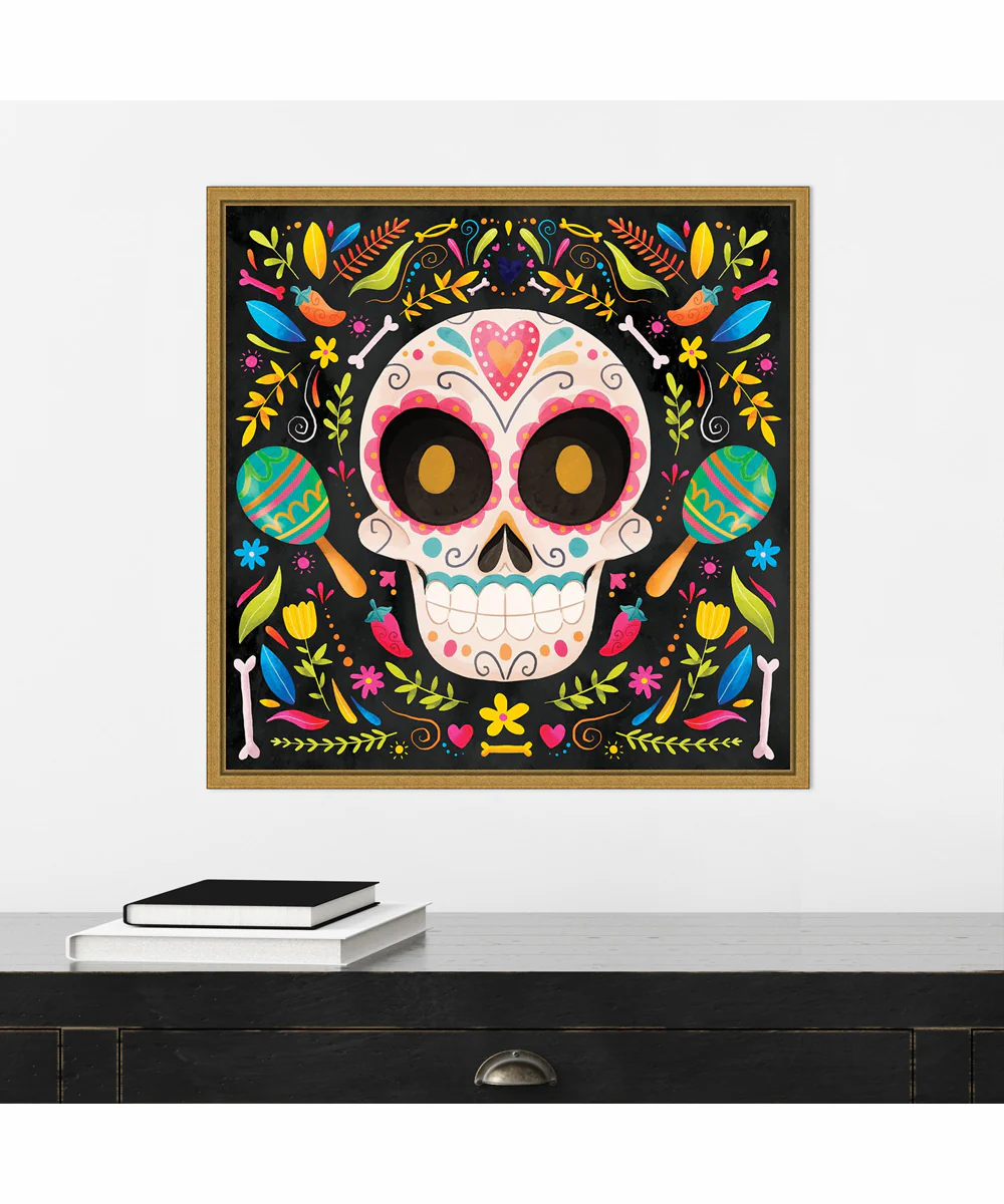 Framed Day of the Dead IV by Art Nd Canvas Wall Art Print (22 W x 22 H), Sylvie Gold Frame - Image 2