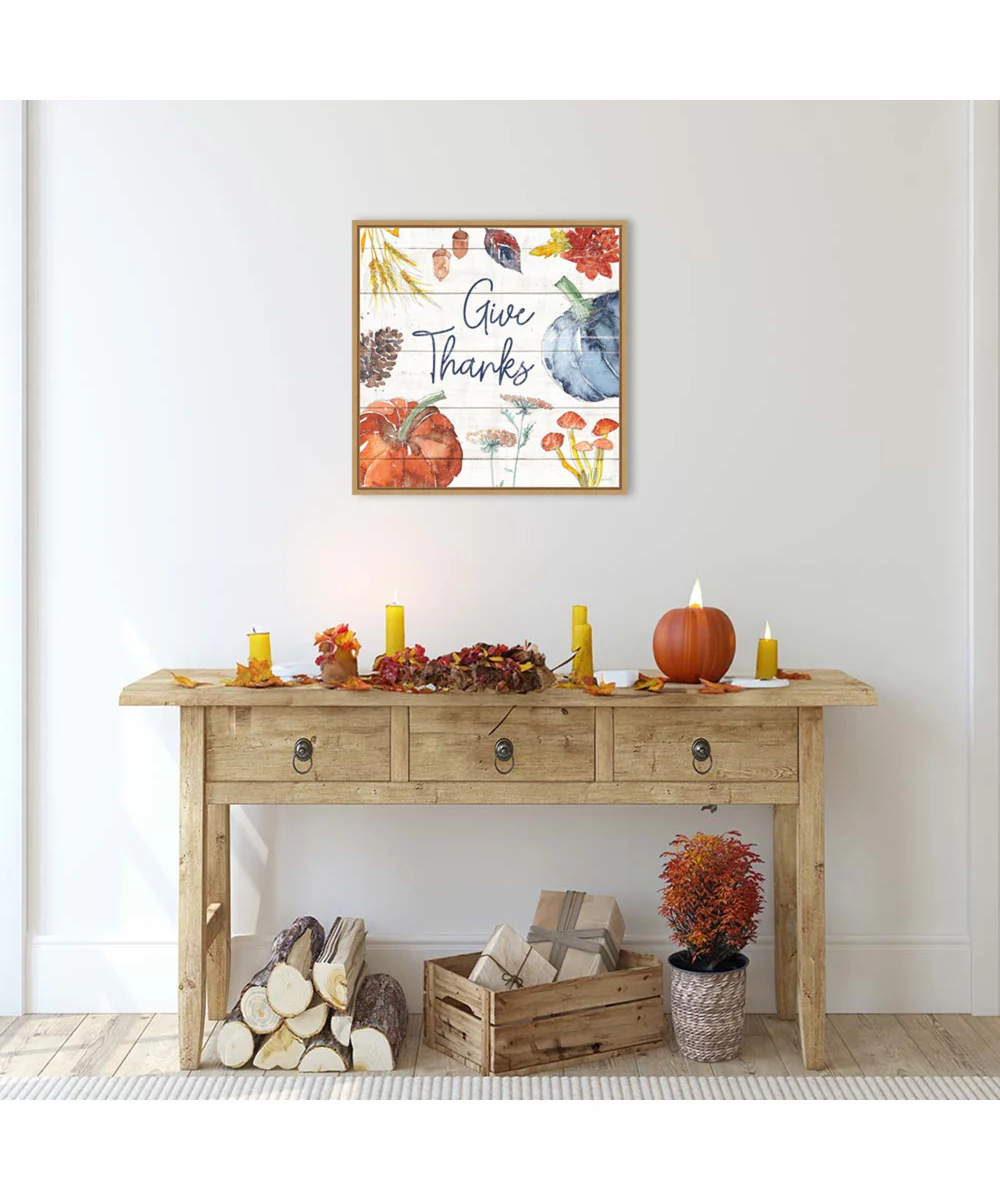 Framed Fall Flair VI Shiplap by Anne Tavoletti Canvas Wall Art Print (22  W x 22  H), Sylvie Maple Frame - Image 2