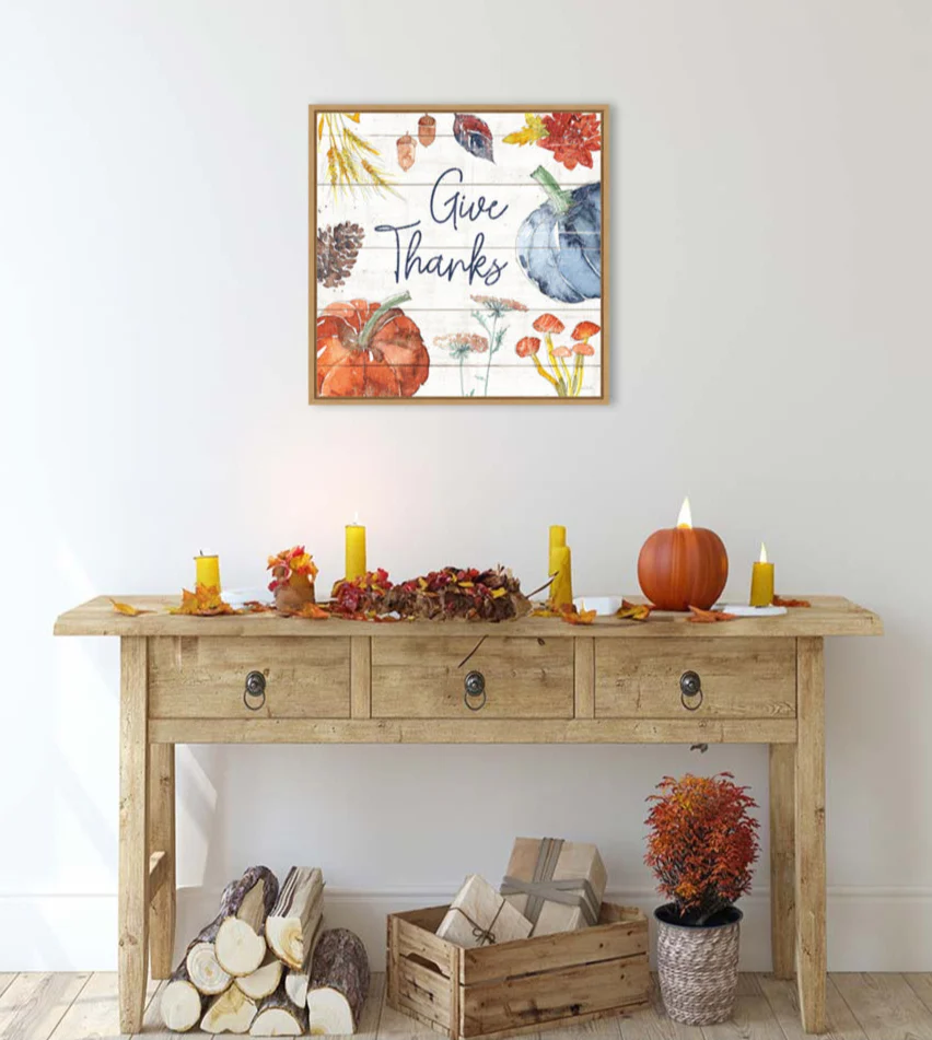 Framed Fall Flair VI Shiplap by Anne Tavoletti Canvas Wall Art Print (22  W x 22  H), Sylvie Maple Frame - Image 3