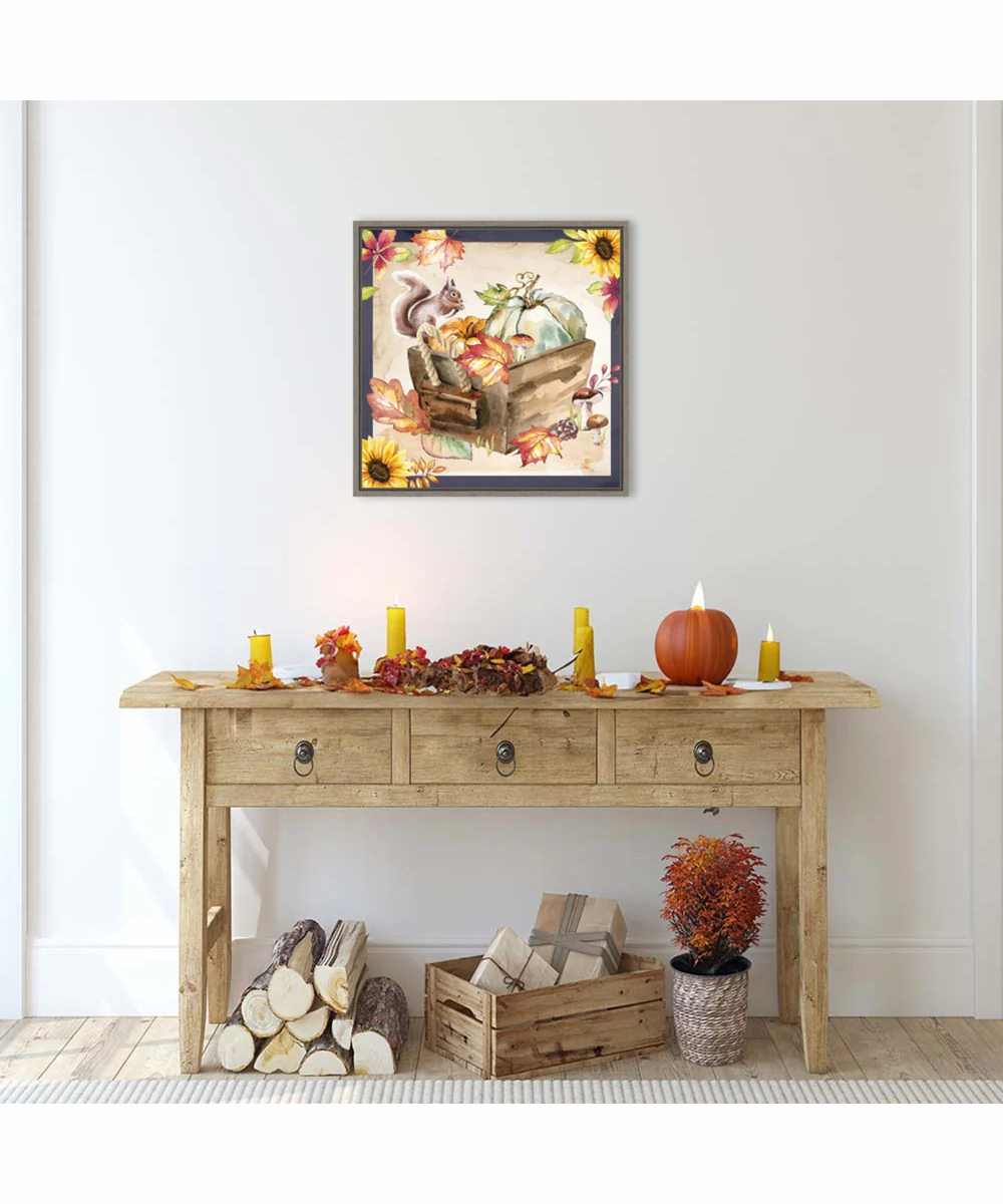 Framed Fall Foliage by Art Nd Canvas Wall Art Print (22  W x 22  H), Sylvie Greywash Frame - Image 2