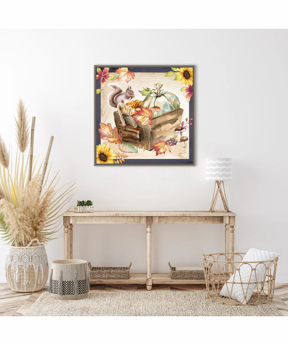 Framed Fall Foliage by Art Nd Canvas Wall Art Print (30  W x 30  H), Sylvie Greywash Frame - Image 2