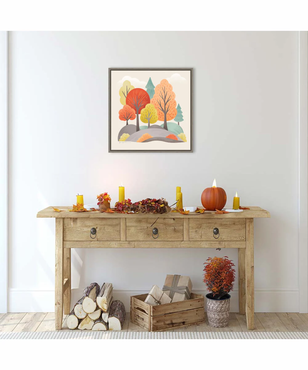 Framed Fall Sweater Weather VIII by Gia Graham Canvas Wall Art Print (22  W x 22  H), Sylvie Greywash Frame - Image 2