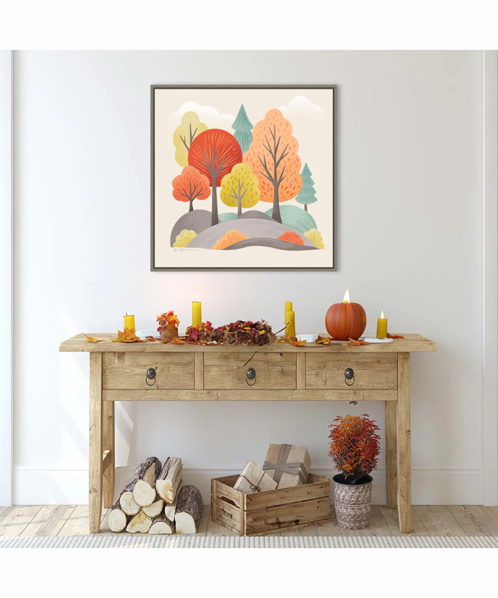 Framed Fall Sweater Weather VIII by Gia Graham Canvas Wall Art Print (30 W x 30 H), Sylvie Greywash Frame - Image 2