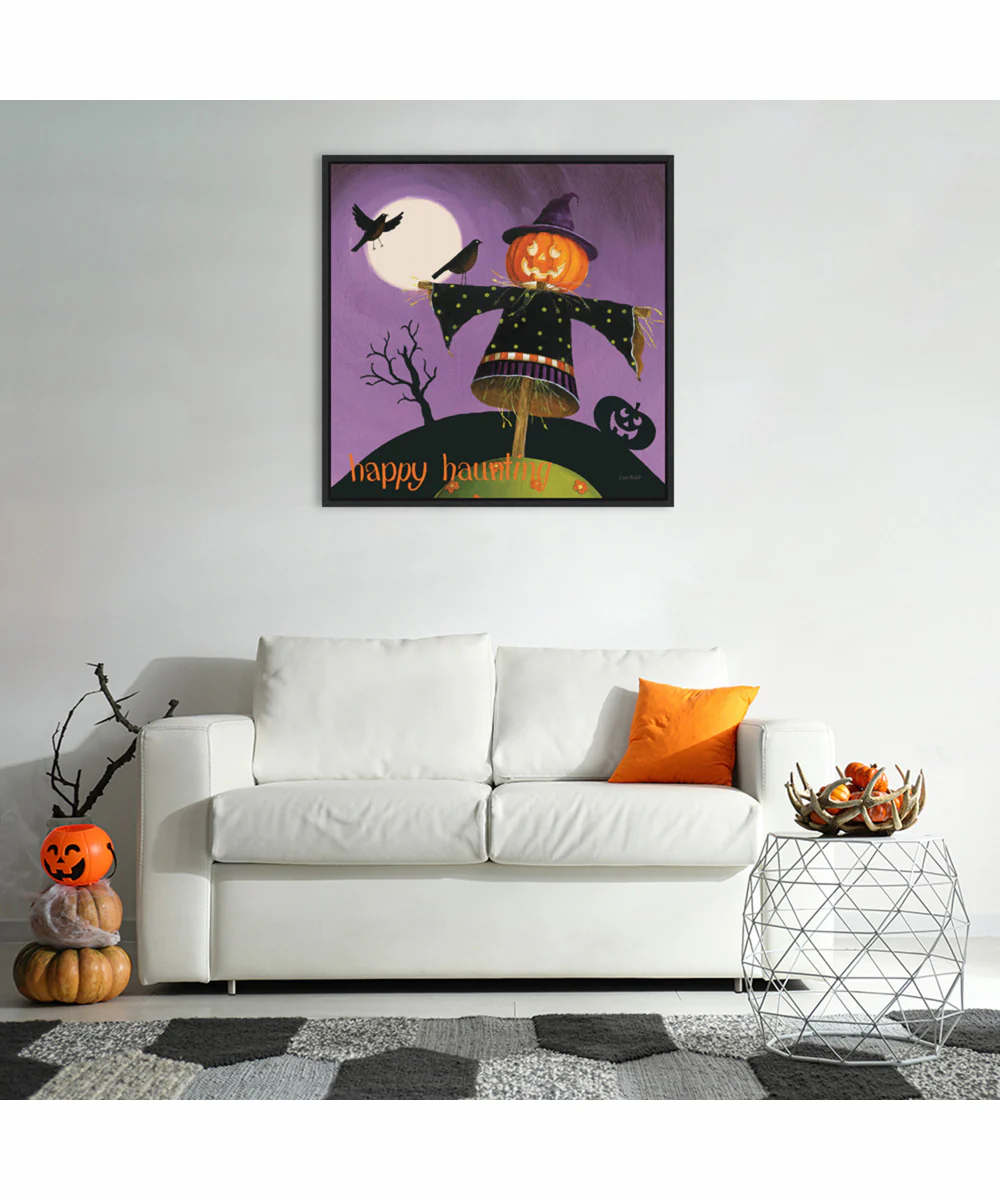 Framed Happy Haunting V by Lisa Audit Canvas Wall Art Print (30  W x 30  H), Sylvie Black Frame - Image 2