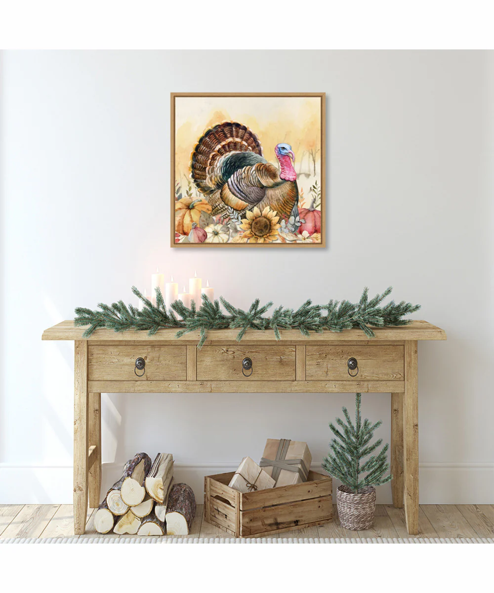 Framed Harvest Turkey by Art Nd Canvas Wall Art Print (22  W x 22  H), Sylvie Maple Frame - Image 2