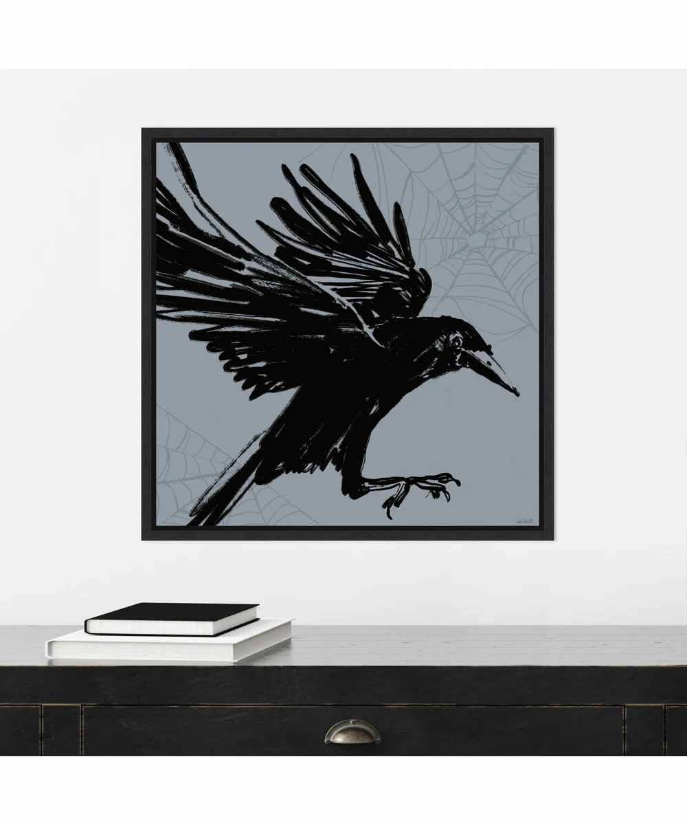 Framed Haunted Halloween VI by Anne Tavoletti Canvas Wall Art Print (22  W x 22  H), Sylvie Black Frame - Image 2