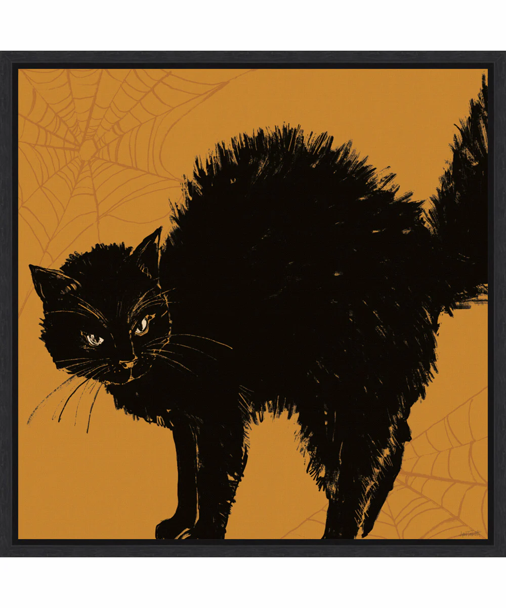 Framed Haunted Halloween VII by Anne Tavoletti Canvas Wall Art Print (22  W x 22  H), Sylvie Black Frame