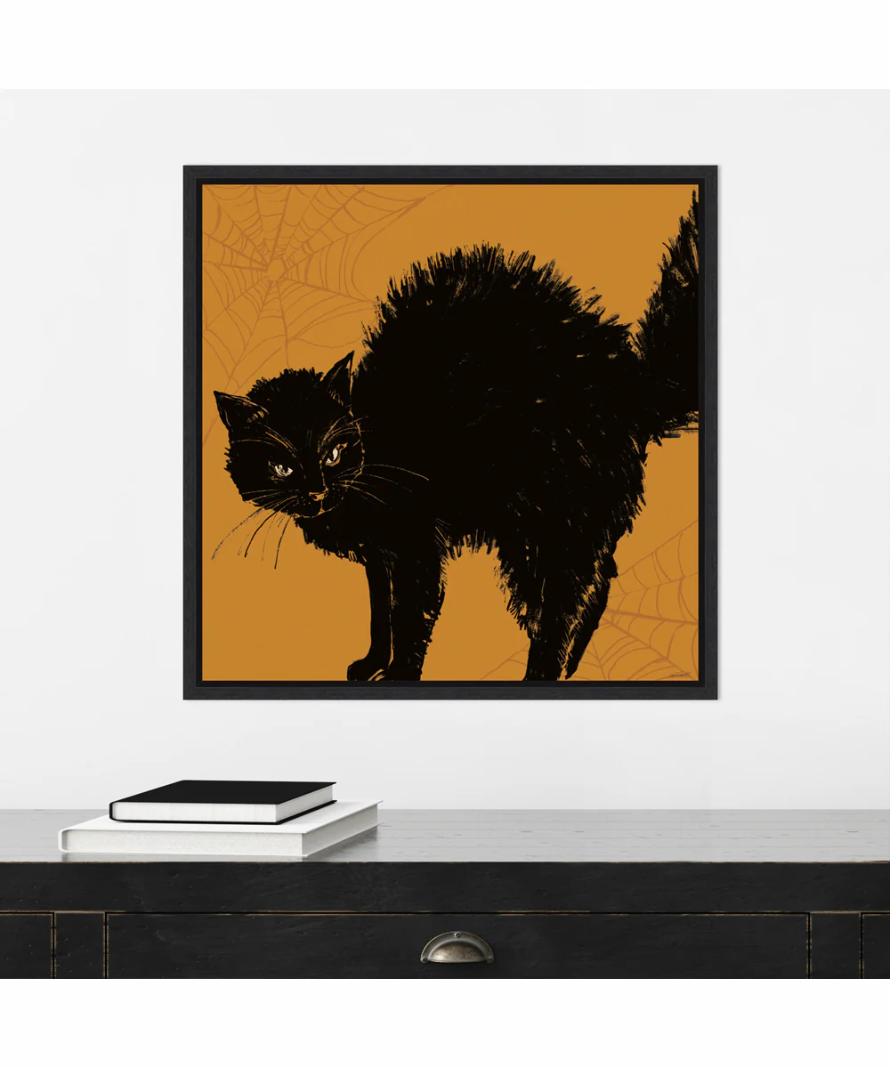 Framed Haunted Halloween VII by Anne Tavoletti Canvas Wall Art Print (22  W x 22  H), Sylvie Black Frame - Image 2