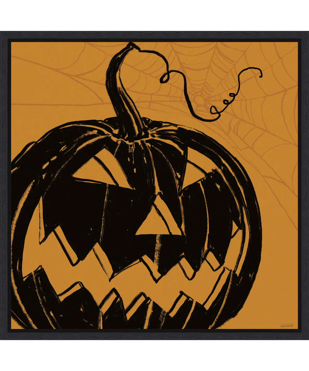 Framed Haunted Halloween XII by Anne Tavoletti Canvas Wall Art Print (22  W x 22  H), Sylvie Black Frame