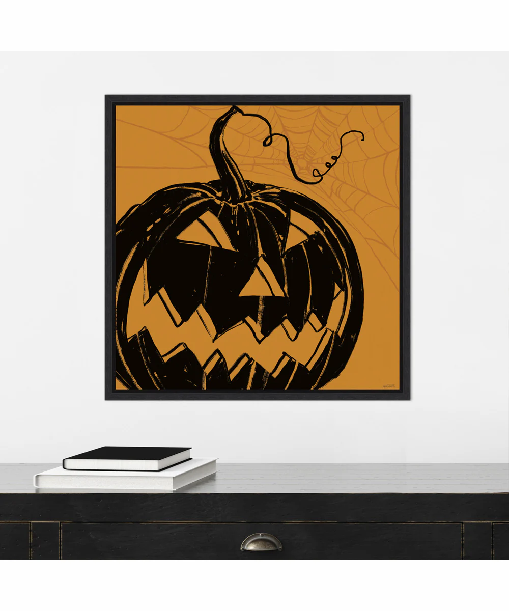 Framed Haunted Halloween XII by Anne Tavoletti Canvas Wall Art Print (22  W x 22  H), Sylvie Black Frame - Image 2