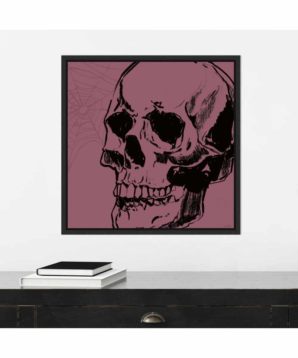 Framed Haunted Halloween XIII by Anne Tavoletti Canvas Wall Art Print (22  W x 22  H), Sylvie Black Frame - Image 2