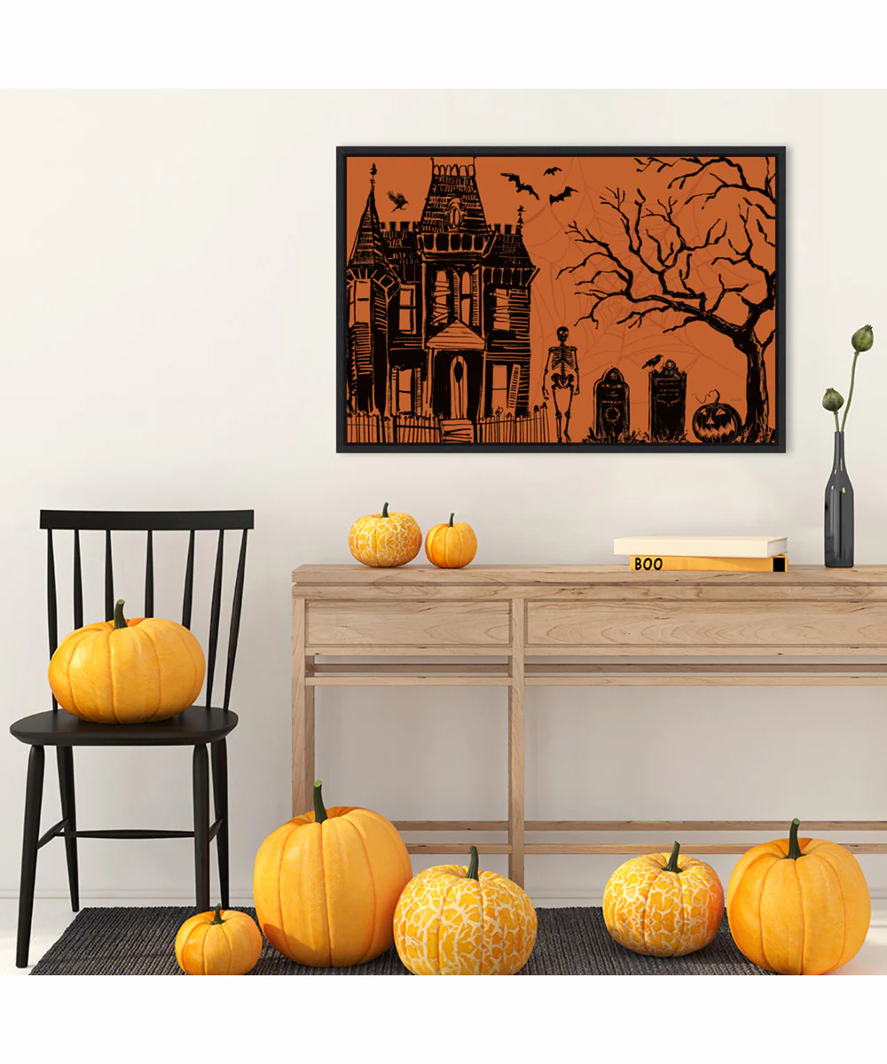 Framed Haunted House I by Anne Tavoletti Canvas Wall Art Print (33  W x 23  H), Sylvie Black Frame - Image 2
