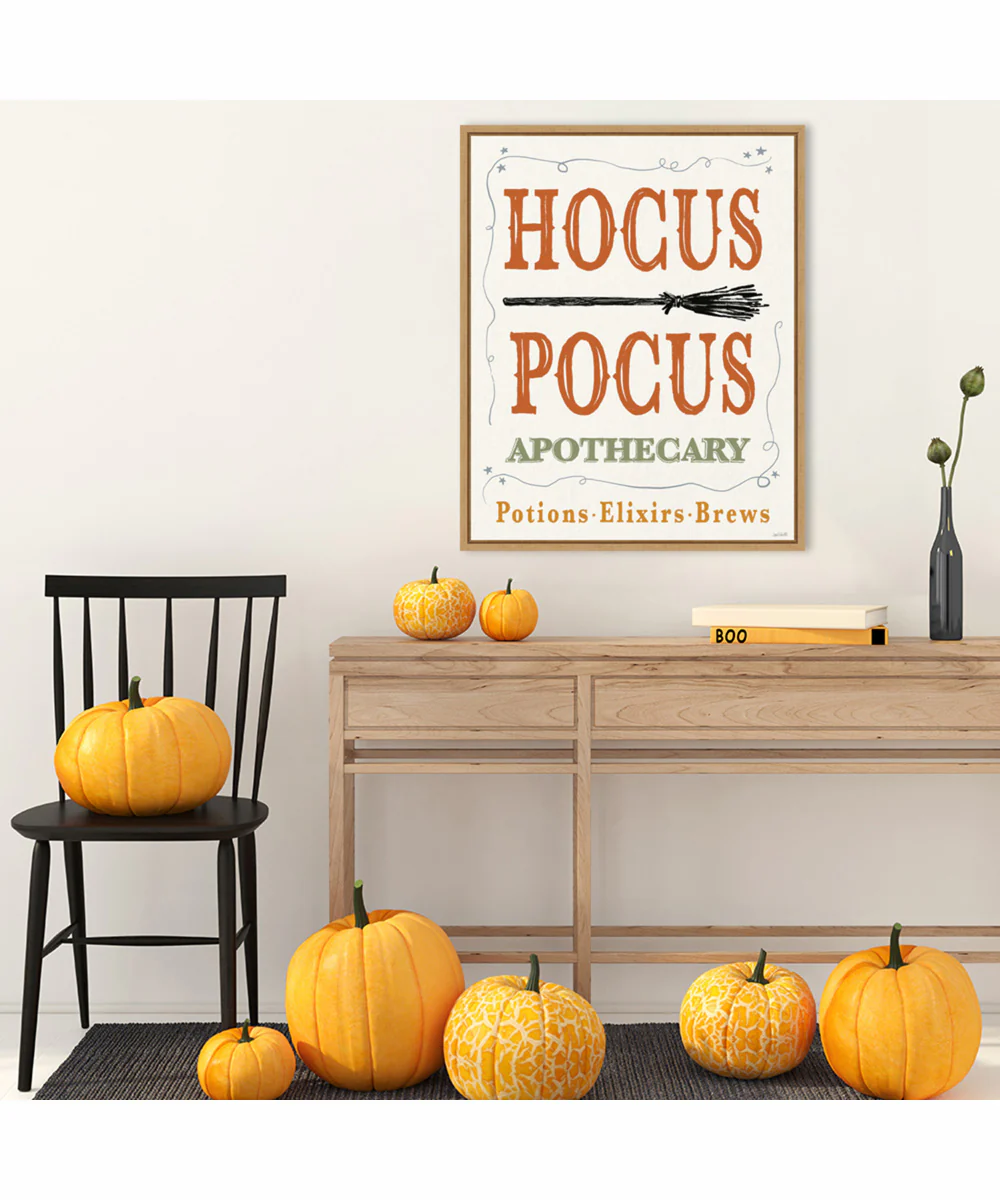Framed Hocus Pocus Halloween Color by Anne Tavoletti Canvas Wall Art Print (23  W x 28  H), Sylvie Maple Frame - Image 2