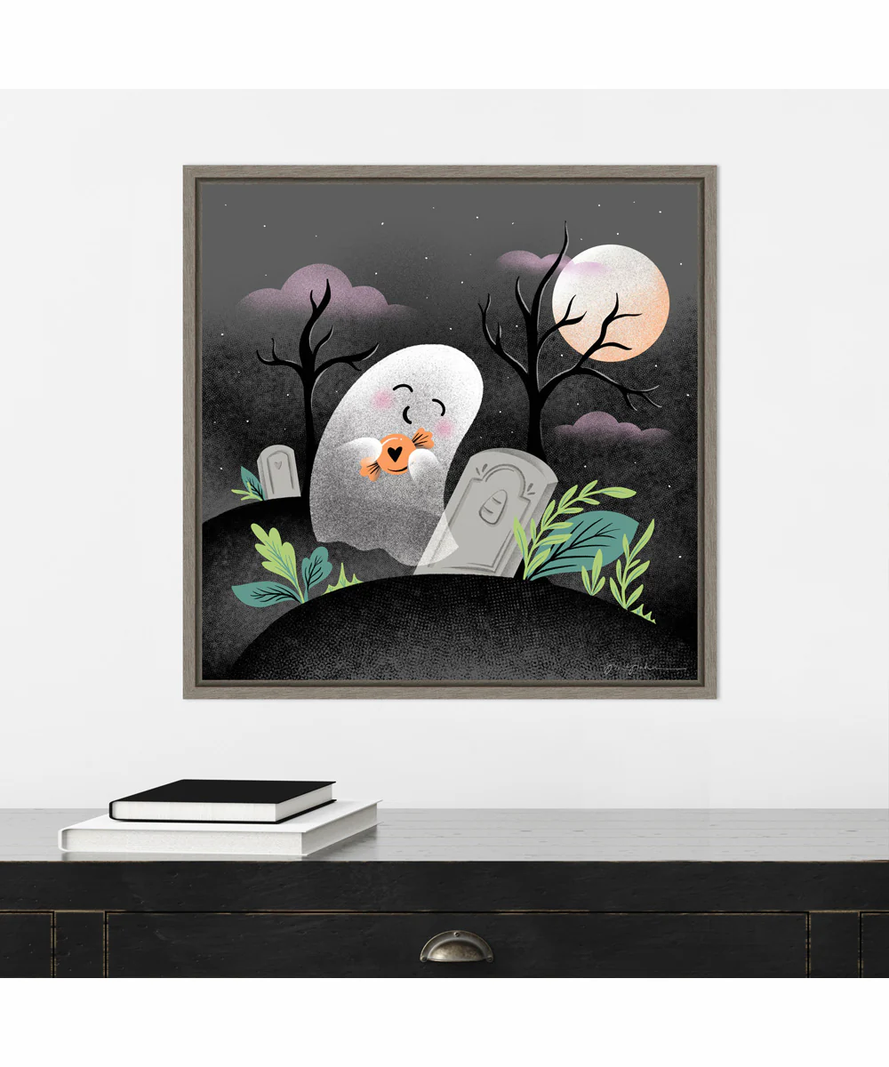 Framed Hocus Pocus Halloween IV by Gia Graham Canvas Wall Art Print (22  W x 22  H), Sylvie Greywash Frame - Image 2