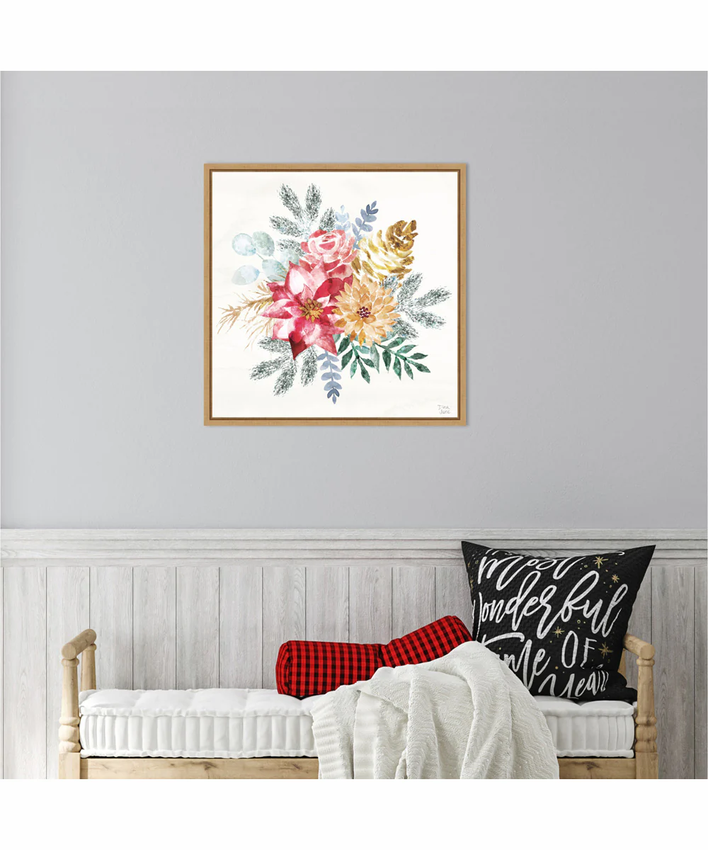 Framed Holiday Sparkle II by Dina June Canvas Wall Art Print (22  W x 22  H), Sylvie Maple Frame - Image 2