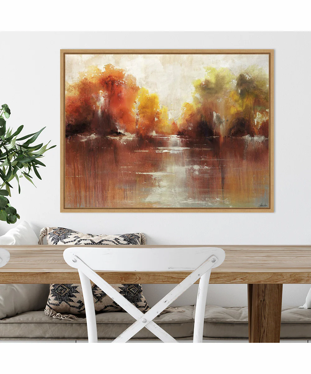 Framed Jeweled Water by Sydney Edmunds Canvas Wall Art Print (30  W x 23  H), Sylvie Maple Frame - Image 2