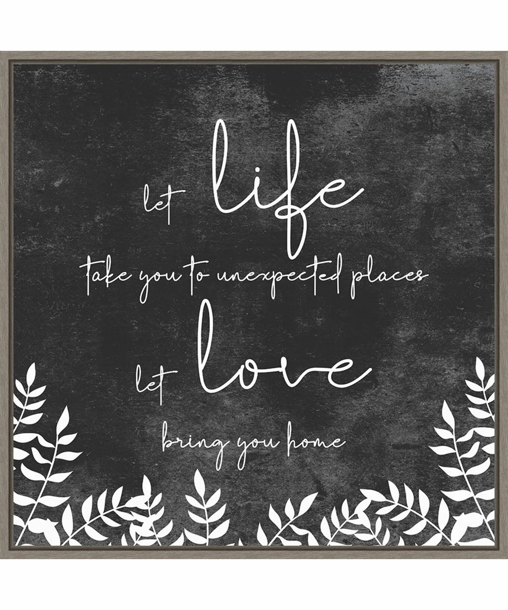 Framed Let Love by JJ Design Canvas Wall Art Print (30 W x 30 H), Sylvie Greywash Frame