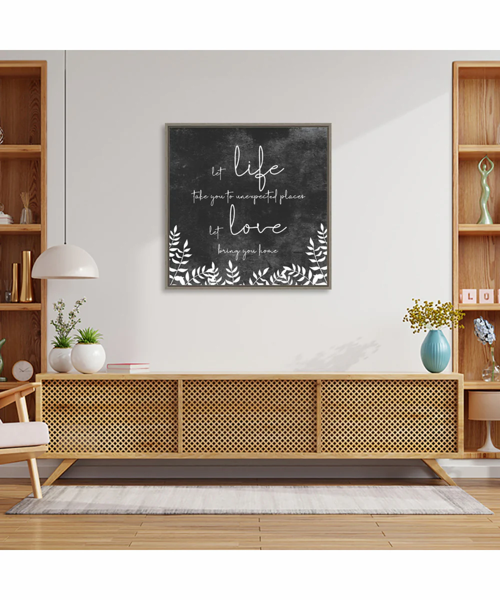 Framed Let Love by JJ Design Canvas Wall Art Print (30 W x 30 H), Sylvie Greywash Frame - Image 2