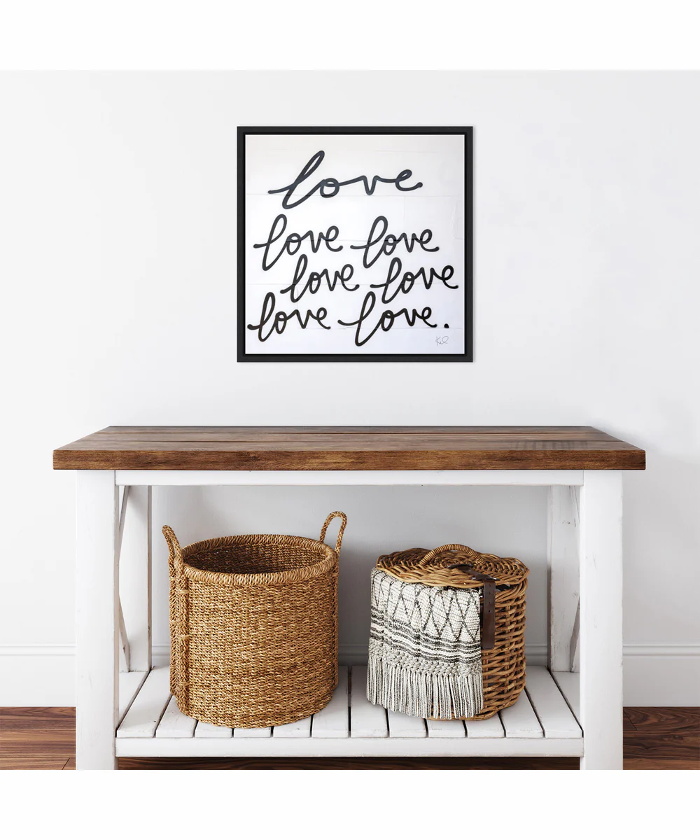 Framed Love Times Seven Sq by Kent Youngstrom Canvas Wall Art Print (22  W x 22  H), Sylvie Black Frame - Image 2