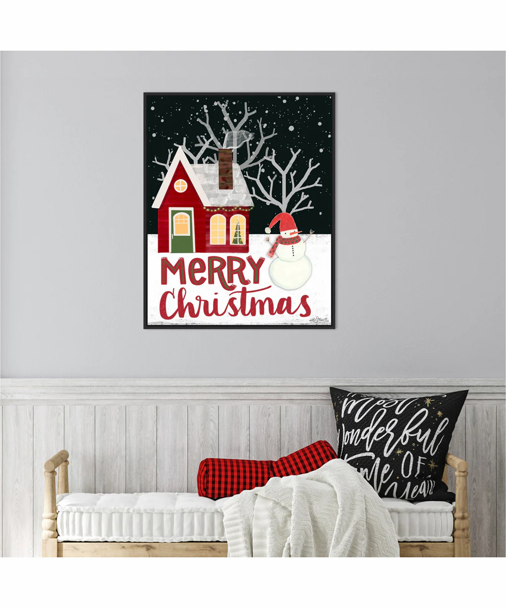 Framed Merry Christmas by Katie Doucette Canvas Wall Art Print (23 W x 28 H), Sylvie Black Frame - Image 2