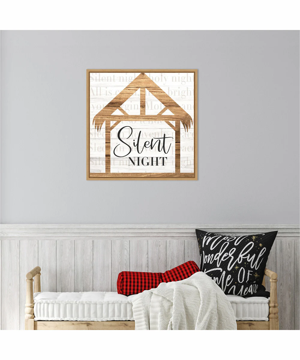 Framed Silent Night by Art Nd Canvas Wall Art Print (22  W x 22  H), Sylvie Maple Frame - Image 2