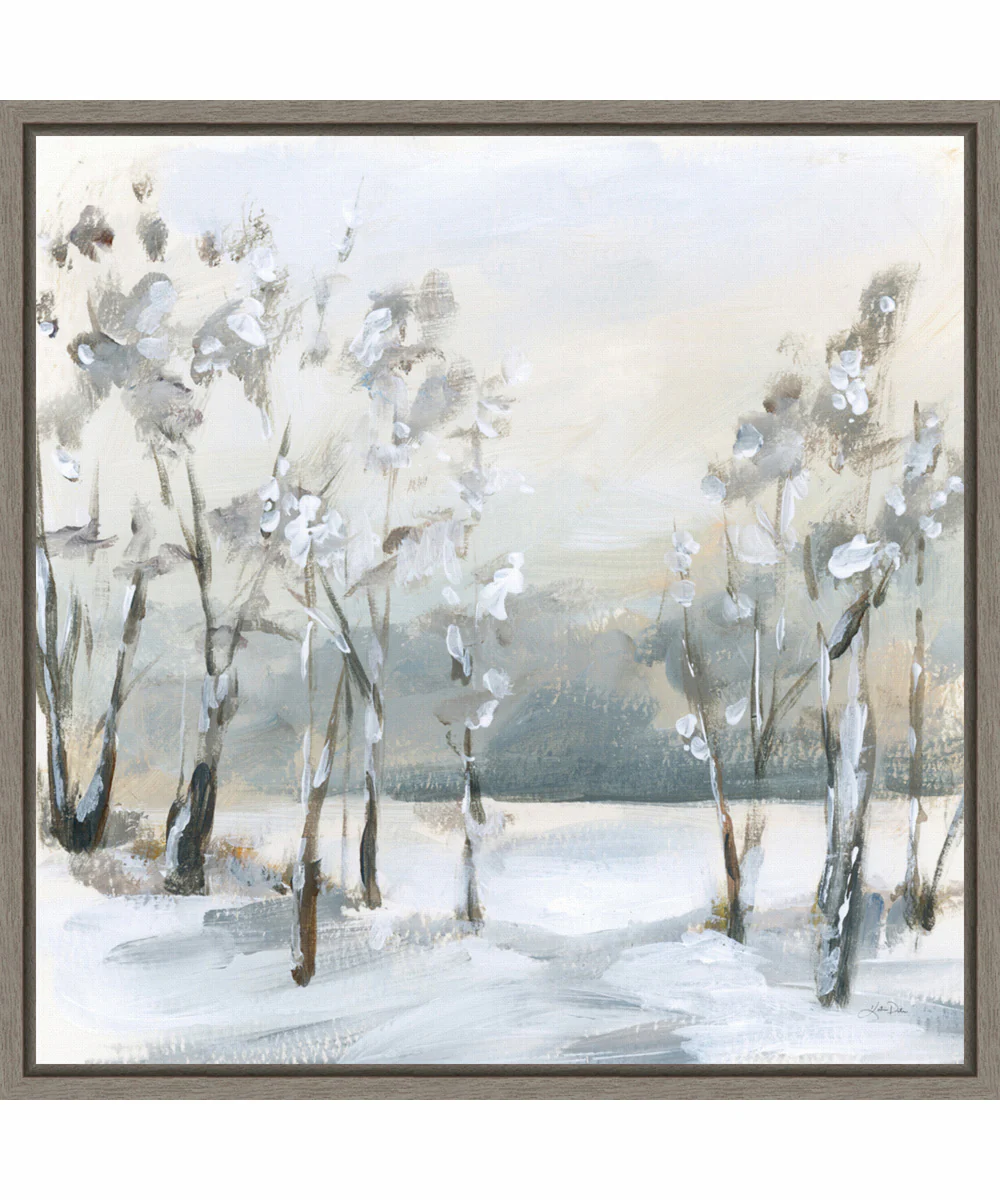 Framed Snowy Winter Trees by Katrina Pete Canvas Wall Art Print (22  W x 22  H), Sylvie Greywash Frame