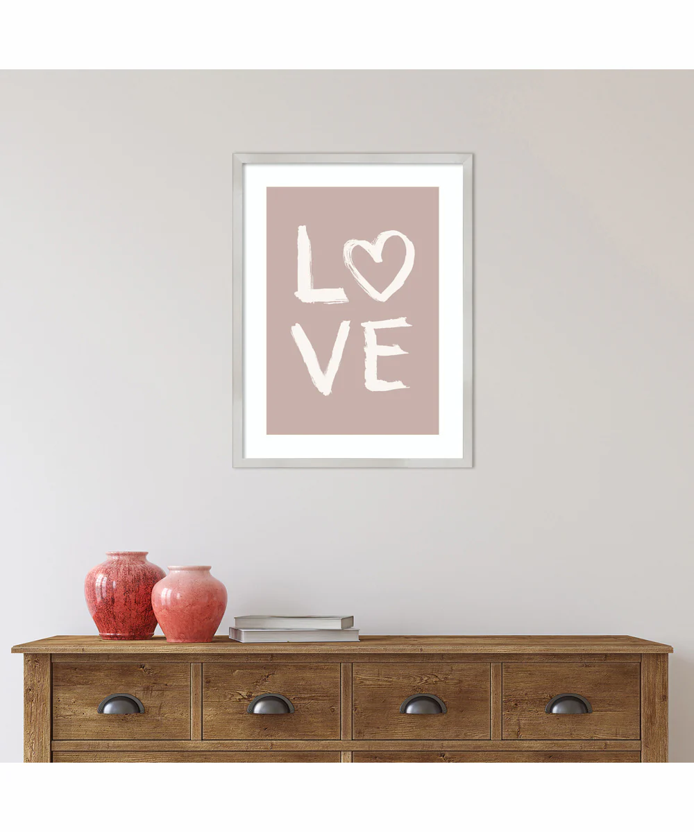 LOVE Light Pink by Aminah Eleonora Wood Framed Wall Art Print (19 W x 25 H), Svelte Silver Frame - Image 2