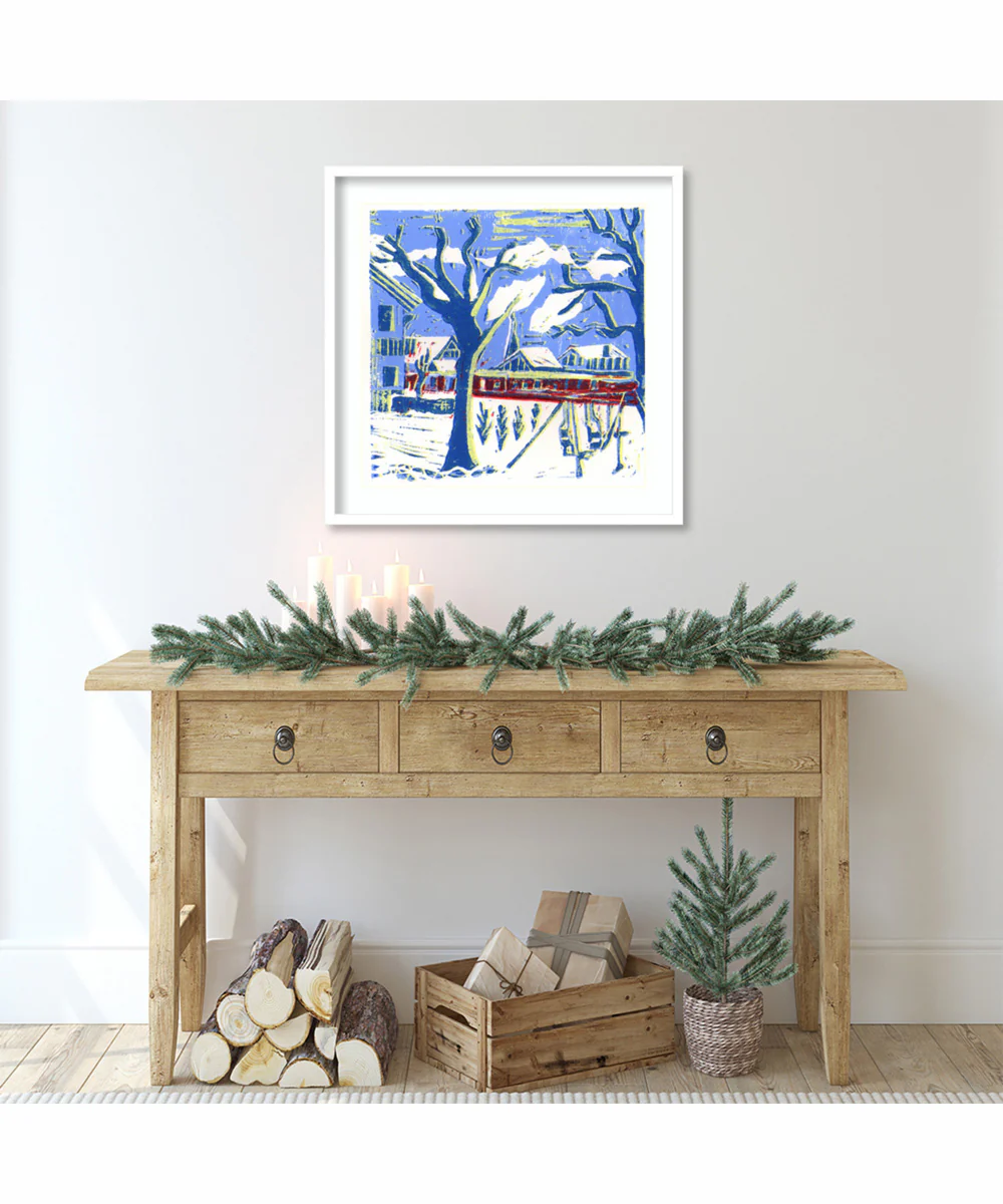 Mayrhofen Trees with Snow by Charlotte Orr Wood Framed Wall Art Print (25  W x 25  H), Svelte White Frame - Image 2