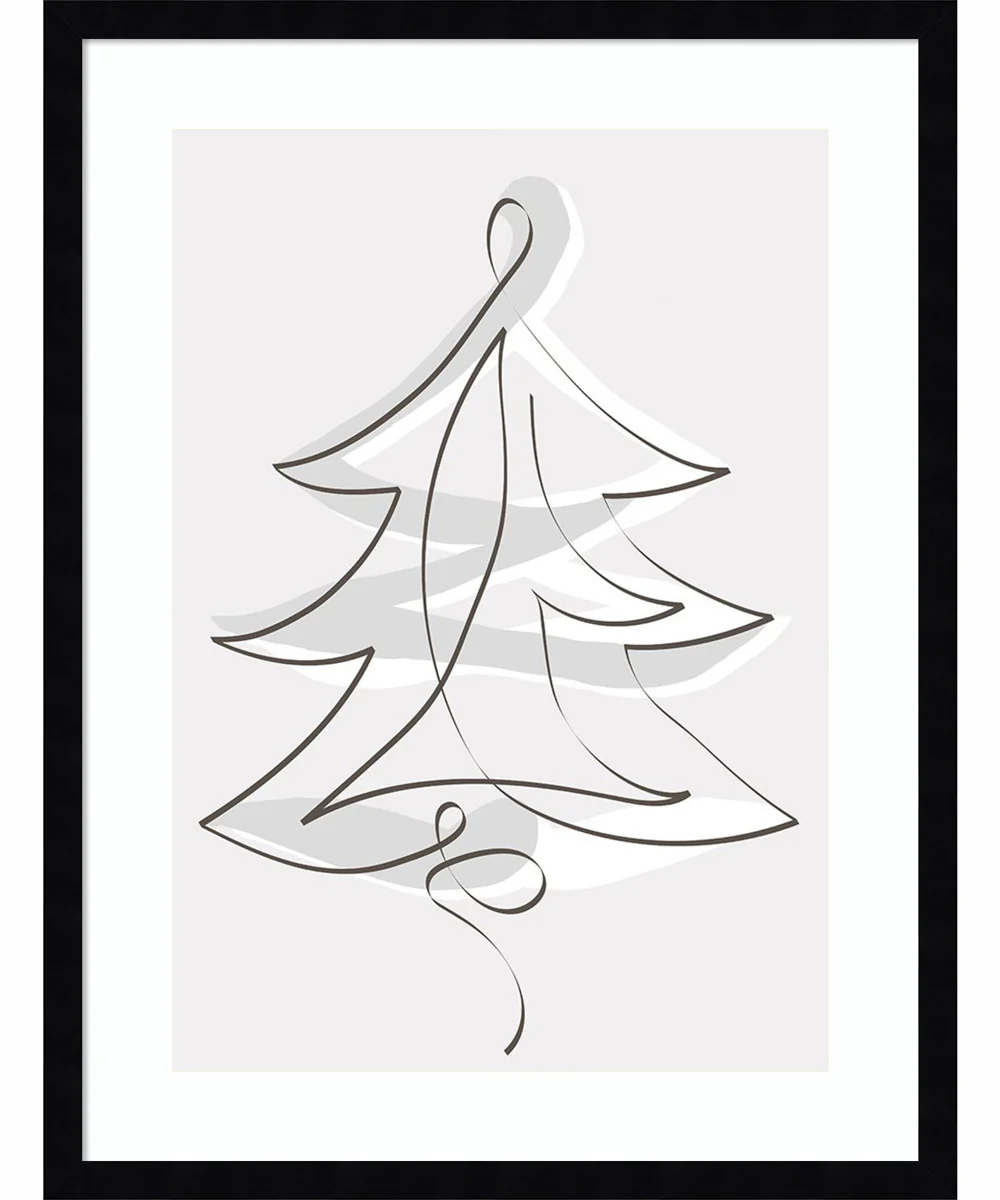 Merry Christmas 2 by Design Fabrikken Wood Framed Wall Art Print (19 W x 25 H), Svelte Noir Black Frame
