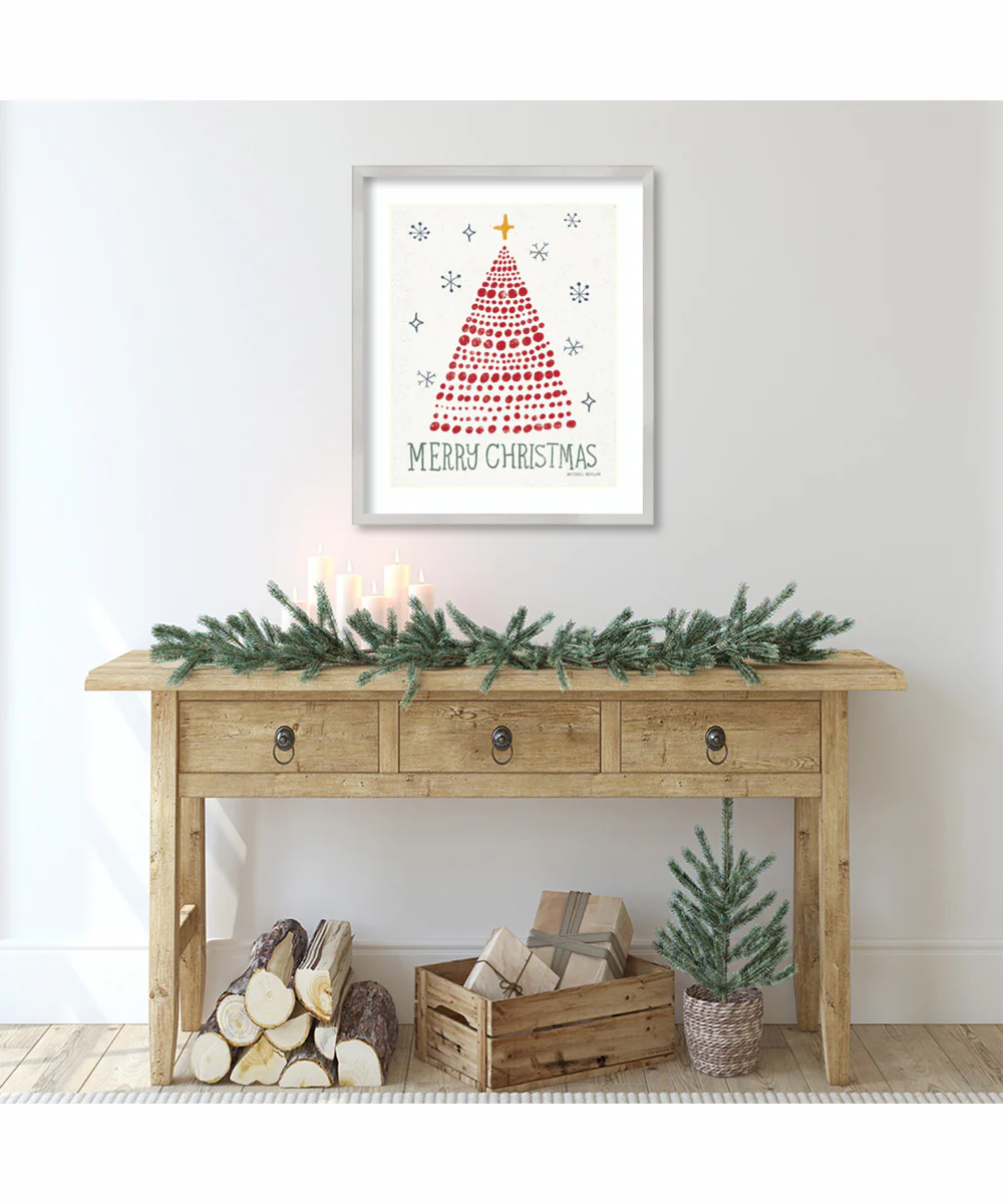 Merry Christmas Crop by Michael Mullan Wood Framed Wall Art Print (21  W x 25  H), Svelte Silver Frame - Image 2