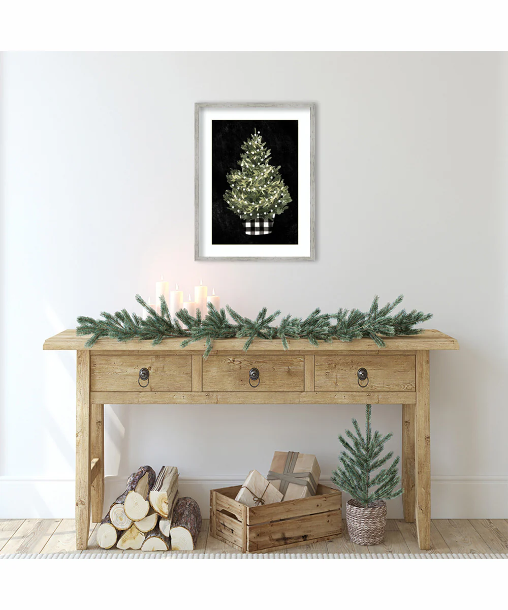 Modern Gingham Christmas Collection B by Emma Caroline Wood Framed Wall Art Print (19 W x 25 H), Shiplap White Narrow Frame - Image 2
