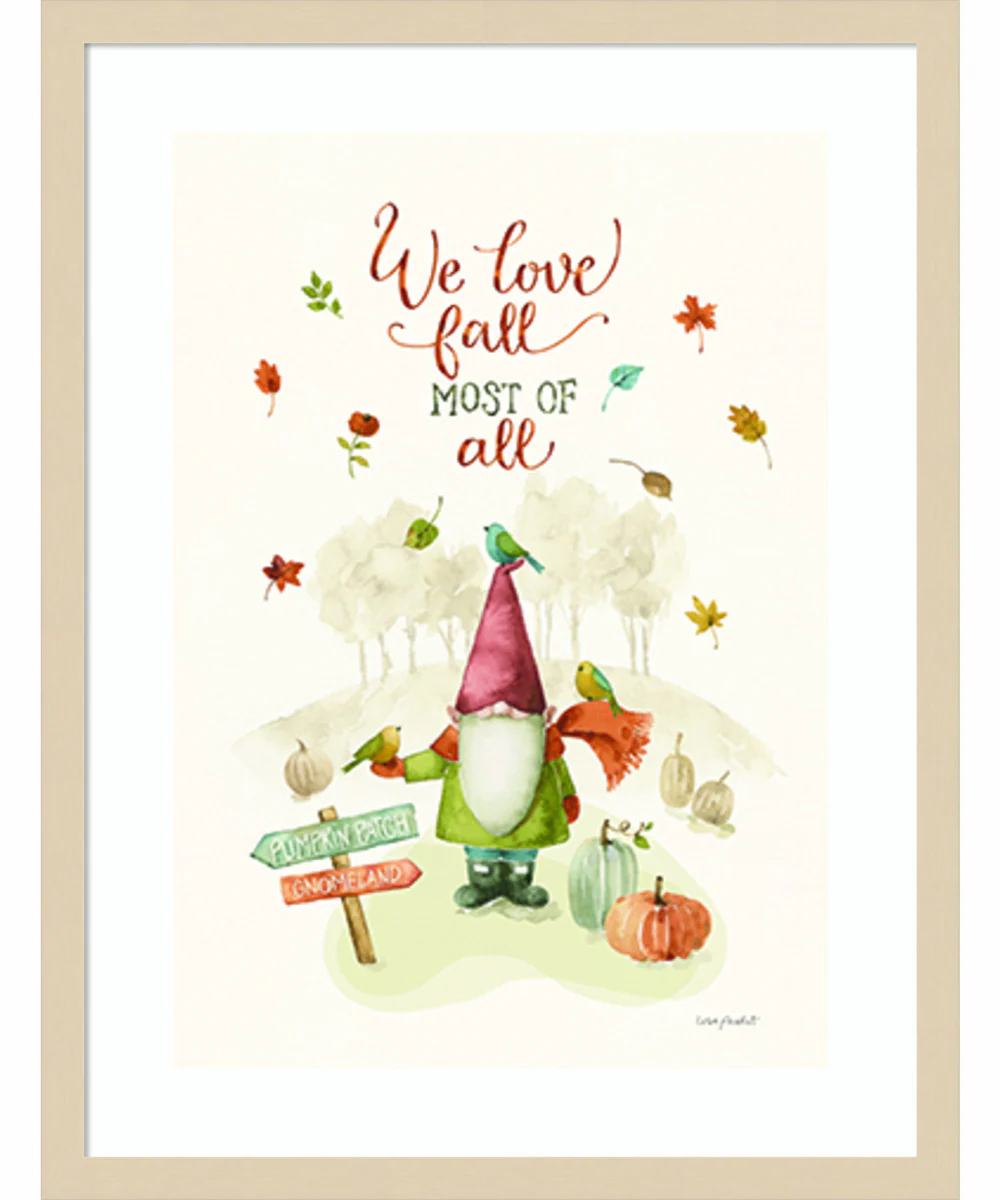 Pumpkin Patch II by Lisa Audit Wood Framed Wall Art Print (19 W x 25 H), Svelte Natural Frame