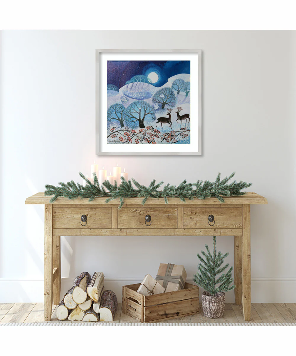 Snowy Land by Lisa Graa Jensen Wood Framed Wall Art Print (25 W x 25 H), Svelte Silver Frame - Image 2