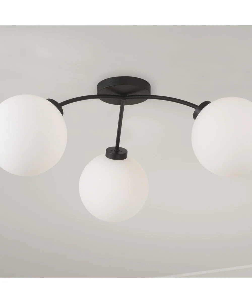 Amos 3-Light Semi-Flush Black Iron - Image 3