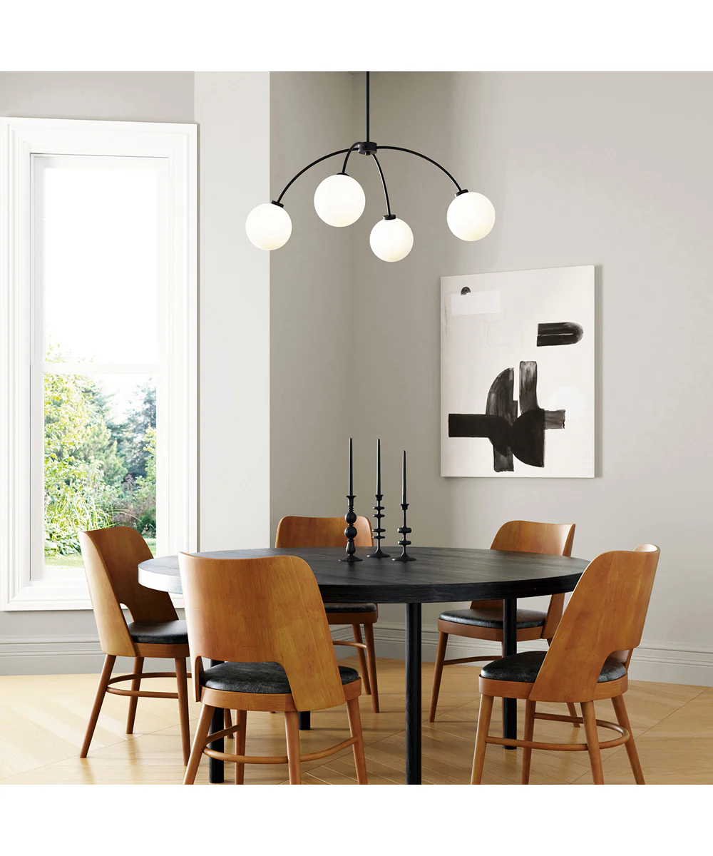 Amos 4-Light Chandelier Black Iron - Image 2